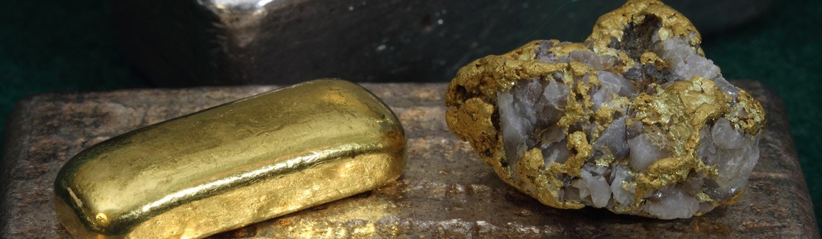 Gold in quartz - most gold in Waihi is quartz based bullion.